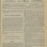1403 - Page 1425 - Sommaire / Séance de l'Académie de médecine / Liste complète des revues générales publiées dans la « gazette des hôpitaux » depuis le 16 avril 1887 jusqu'au 31 décembre 1894. Médecine