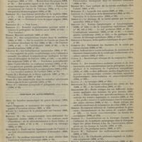 1405 - Page 1427 - Liste complète des revues générales publiées dans la « gazette des hôpitaux » depuis le 16 avril 1887 jusqu'au 31 décembre 1894. Médecine / Chirurgie et accouchements