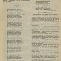 0013 - Page 13 - Thérapeutique. Traitement de la diarrhée symptomatique de l'entérite tuberculeuse. (Gaz. méd. de Liège) / Variétés. Mon brassard ! / Chronique et nouvelles scientifiques