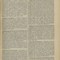 0157 - Page 157 - Revue de la presse. Sacrome déciduo-cellulaire de l'utérus. (Centralb. f. gynäk., 1894, n° 10) / Contagion de la pneumonie. (Rousskaïa Med., 1894, n° 14) / Symphyséotomie partielle au lieu d'une opération césarienne. (Centralb. f. chir., 1894, n° 14) / Fibrome avec torsion du pédicule. (Centralb. f. gynäk., 1894, n° 11) / Maladie de Werlhof chronique avec métrorragie mortelle. (Gaz. hebd. méd. de la Russie mérid., 1894, n° 15) / Morsure de la langue pendant une attaque d'éclampsie. (Société de gynécologie et d'obstétrique de Berlin, février 1894) / Kyste congénital de l'hymen. (Arch. f. gynäk., Bd. XLIV, Heft. 2) / Contribution au traitement des rétroflexions de l'utérus
