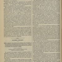 0274 - Page 290 - Revue générale. Bactériologie des organes génitaux de la femme et pathogénie des métrites. Par L. cheinisse... / Hygiène publique. Effets comparés des boissons alcooliques chez l'homme, et leur influence prédisposante sur la tuberculose. Progrès croissants de la consommation des boissons avec essences et nécessité d'en interdire le débit. Par M. Lancereaux...