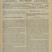 0373 - Page 401 - Sommaire / Séance de l'Académie de médecine / Hôtel-Dieu de Lyon. M. Poncet. Traitement de l'ostéomyélite diffuse du tibia par l'ouverture précoce du canal médullaire au moyen du couvercle ostéo-cutané de Bier. Par J. Curtillet...