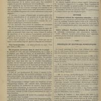 0378 - Page 406 - Académie de médecine. Séance du 2 avril 1895. Communications. Uranostaphylorraphie. M. le Dentu / Faux hermaphrodite. M. Péan / Des éruptions survenant dans le cours de la grippe. M. Leloir... / Lectures. Traitement médical des végétations adénoïdes. M. Marage / Goitre suffocant. Tractions rythmées de la langue. M. Laborde / Chronique et nouvelles scientifiques. Hygiène de l'enfance