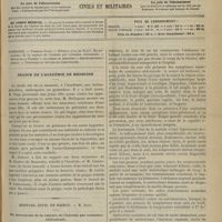0401 - Page 429 - Sommaire / Séance de l'Académie de médecine / Hôpital civil de Nancy. M. Gross. Du mécanisme de la rupture de l'intestin par contusion abdominale. Par le Docteur Adam...