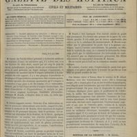 0509 - Page 537 - Sommaire / Paris, le 6 mai 1895 / Hôpital de la Charité. M. Desprès. Corps étranger de l'urèthre chez l'homme ; épingle à cheveux ; uréthrotomie externe ; guérison. (Observation recueillie par M. Raymond Petit...)