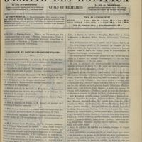 0593 - Page 621 - Sommaire / Chronique et nouvelles scientifiques. École de médecine de Besançon / École de médecine de Marseille / École de médecine de Nantes / Chemins de fer de Paris à Lyon et à la Méditerranée, de Paris à Orléans et du midi / Chemin de fer d'Orléans / Avis