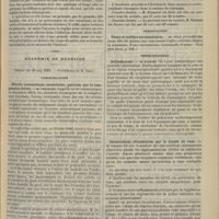 0601 - Page 629 - Revue de la presse. Ostéite tuberculeuse de la branche ischio-pubienne ; abcès chaud consécutif de la cavité pré-vésicale ; résection du pubis, etc. ; guérison / Académie de médecine. Séance du 28 mai 1895. Communication. Névrite traumatique ascendante ; guérison par la compression forcée. M. Delorme / Élections / Présentation. Vessie et urèthre surnuméraires. M. Péan / Communications. Actinomycose. M. Poncet... / Intoxications alimentaires par la viande de veau. M. Vallin