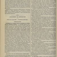 0620 - Page 648 - Thérapeutique. Moyen pratique de reconnaître la viande de cheval / Académie de médecine. Séance du 4 juin 1895. Communication. Anesthésie de la vaginale dans le traitement de l'hydrocèle par l'injection irritante. M. Nicaise / Discussion sur les intoxications alimentaires. M. Nocard, propositions de M. Vallin