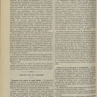 0668 - Page 696 - Bassin rétréci. Accouchement prématuré artificiel ; succès complet ; par le Docteur Jules Roux... / Revue de la presse. Grossesse avec utérus et vagin bifides. (Wratsch, 1894, p. 475) / Des dangers des injections intra-utérines de glycérine. (Centralb. f. gynäk., n° 16, 1894). (Centralb. f. gynäk., n° 15, 1894) / Suture de la trachée après la trachéotomie. (Société de chirurgie de Moscou, mars 1894)