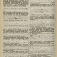 0812 - Page 848 - Propulsion locomotrice d'origine cérébelleuse. Guérison extemporanée par l'action de couronnes aimantées ; par J. Luys... / A propos du nouveau traitement de la pelade ; par le Docteur Desmonceaux... / Revue de la presse. L'hygiène et les réformes hospitalières