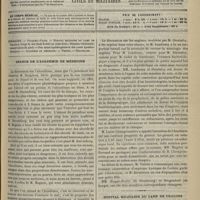0845 - Page 881 - Sommaire / Séance de l'Académie de médecine / Hôpital militaire du camp de Châlons. Coup de feu (fusil Lebel) au pied droit ; blessure volontaire ; conservation du pied. Par le Docteur Rivet...