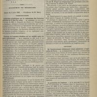 0877 - Page 913 - Thérapeutique. Traitement de l'onanisme chez les enfants / Académie de médecine. Séance du 6 août 1895. Communications. Recherches graphiques sur le mécanisme des fractures indirectes de la base du crâne. M. Laborde / Fonctions de l'estomac étudiées sur un malade opéré de gastro-entérostomie. M. G. Debove / Grossesse extra-utérine. M. Pinard / Lectures. De l'hystérectomie abdominale totale substituée à l'opération de Porro. M. Guermonprez... / La protection de l'enfance. M. R. Blache