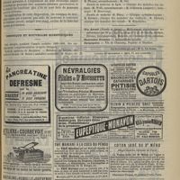0891 - Page 927 - Hôpitaux de Paris. Conditions d'admission et formalités à suivre pour le concours pour les prix à décerner en 1895 aux élèves externes en médecine et en chirurgie des hôpitaux et hospices et la nomination aux places d'élèves internes vacantes en 1896 / Chronique et nouvelles scientifiques. Faculté de médecine de Bordeaux / Faculté de médecine de Lille / Faculté de médecine de Nancy