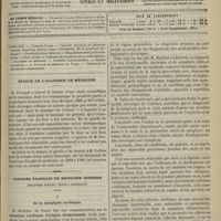 1021 - Page 1069 - Sommaire / Séance de l'Académie de médecine / Congrès français de médecine interne (deuxième session, tenue à Bordeaux). I. De la symphyse cardiaque. M. Merklen... : Symphyse cardiaque d'origine rhumatismale