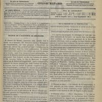1049 - Page 1097 - Sommaire / Séance de l'Académie de médecine / De la marche de la température dans les phlegmons (fièvres d'inoculation et fièvres de résolution) ; par R. de Bovis...