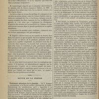 1108 - Page 1156 - Congrès de gynécologie, d'obstétrique et de pédiatrie. Section de pédiatrie. Communications diverses. M. Moussous : 52 cas de syphilis héréditaire / Revue de la presse. Traitement mécanique de la pleurésie / Anesthésie pendant l'accouchement
