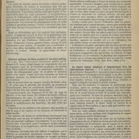 1109 - Page 1157 - Revue de la presse. Anesthésie pendant l'accouchement / Infection typhique du foetus pendant la vie intra-utérine. (Berlin. Klin. Woch., 1895, n° 25) / Deux nouveaux réactifs de l'albumine. (Prag. Med. Woch., 1895, n° 3) / La vapeur comme aseptique et hémostatique dans les interventions utérines. (Monats. f. prakt. Wasserheilk., janvier)