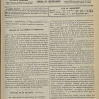 1133 - Page 1181 - Sommaire / Séance de l'Académie de médecine / Hôpital de la Charité. M. Potain. Un mode spécial de provocation de l'hystérie. Par le Docteur Martin-Durr...
