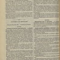 1220 - Page 1268 - Sur la sérothérapie du tétanos. Essais de traitement préventif ; par M. Ed. Nocard... / Académie de médecine. Séance du 29 octobre 1895. Rapport. Traitement du pied plat valgus douloureux. M. Berger / Communication. Greffe osseuse hétéroplastique. M. Mossé / Lectures. Hématothérapie dans la tuberculose. M. Maurice Bloch / Atrophie papillaire syphilitique ; sclérotomie. M. Galezowski / Traitement de l'ophtalmie purulente par les grands lavages au permanganate de potasse. M. Kalt