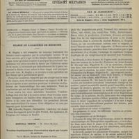 1269 - Page 1317 - Sommaire / Séance de l'Académie de médecine / Hôpital Tenon. M. Albert Mathieu. Troubles trophiques dans l'intoxication aiguë par l'oxyde de carbone. Par G. Milian...