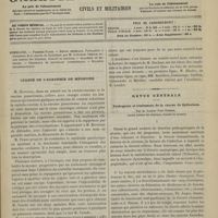 1409 - Page 1457 - Sommaire / Séance de l'Académie de médecine / Revue générale. Pathogénie et traitement de la chorée de Sydenham. Par le Docteur Paul Chéron... I