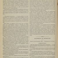 1416 - Page 1464 - Revue générale. Pathogénie et traitement de la chorée de Sydenham. Par le Docteur Paul Chéron... II / Académie de médecine. Séance du 24 décembre 1895. Communications. Une des causes de l'atonie gastro-intestinale. M. Clozier / Traitement de la myopie progressive par l'ablation du cristallin transparent. M. Valude