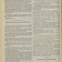 1008 - Page 1118 - Académie de médecine. Séance du 29 septembre 1896. Communications. Recherches sur la nature des substances agglutinantes et sur le rôle des matières albuminoïdes du sang et des humeurs des typhiques. M. Dieulafoy, au nom de MM. Widal et Sicard / Du sphacèle sus-annulaire dans les épiplocèles étranglées. M. Peyrot / Chronique et nouvelles scientifiques. Faculté de médecine de Paris / Avis / Chemins de fer de Paris à Lyon et à la Méditerranée / Enlèvement des bagages à domicile dans Paris / Bulletin bibliographique