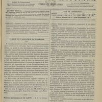 1215 - Page 1329 - Sommaire / Séance de l'Académie de médecine / Maison municipale de santé. M. P. Le Gendre. Kyste dermoïde du petit bassin ouvert dans la vessie (pilimiction), après des phénomènes généraux simulant la fièvre typhoïde et une cystite prolongée