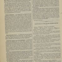 1402 - Page 1446 - Société de chirurgie. Séance du 22 décembre 1897. Rapport. Kyste multiloculaire du cou. M. Walther, sur une observation adressée par M. Buffet... / Suture tendineuse. M. Lejars, sur une observation adressée par M. Delamarre / Kyste dermoïde du cou. M. Broca, sur une observation de M. Chavannier... / Ostéotomie oblique sous-trochantérienne. M. Nélaton / Plaie du foie. M. Ricard / Pince écrasante. M. Tuffier / Chronique et nouvelles scientifiques. Concours de l'internat / Hôpitaux de Paris / Faculté de médecine de Nancy / École de médecine de Poitiers / Chemins de fer de Paris à Lyon et à la Méditerranée