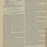 0014 - Page 4 - Thérapeutique. Traitement de la migraine. (A. Robin). (Journ. de méd. de Paris) / Société de chirurgie. Séance du 28 décembre 1898. Communication. Fistule stercorale. M. Monod, à propos de la présentation faite par M. Lejars / Rapports. Traitement de la tuberculose testiculaire. M. Reynier, une observation adressée par M. Beurnier / Hystérectomie abdominale pour le cancer de l'utérus. M. Picqué, sur un travail de M. Mauclaire