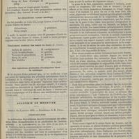 0023 - Page 13 - Thérapeutique. Formule contre le rachitisme (Bézy). (Rev. internat. de méd. et de chir.) / Le chloroforme comme taenifuge. (Journ. de méd.) / Traitement médical des maux de dents (P. Cornet). (Gaz. hebd.) / Des injections profondes d'antipyrine dans la sciatique. (Chron. méd.) / Académie de médecine. Séance du 3 janvier 1899. Communication. La médication thyroïdienne dans le traitement des affections dites rhumatismales et en particulier de l'artériosclérose. M. Lancereaux, en son nom et au nom de M. Paulesco