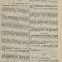 0043 - Page 33 - Thérapeutique. Traitement de la toux post-grippale (Capitan). (Gaz. hebd.) / Société de chirurgie. Séance du 4 janvier 1899. Discussion sur le traitement de l'appendicite. M. Routier / Présentations. Paralysie radiculaire du plexus brachial. M. Tuffier / Sarcome du genou. M. Schwartz / Variétés. Extrait du journal de Jean de Roye (1460-1483). Par Bernard de Mandrot