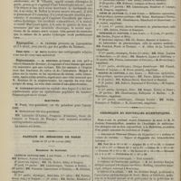 0072 - Page 62 - Société de chirurgie. Séance du 11 janvier (fin). Présentations. Pylorectomie. M. Hartmann / Kyste hydatique du foie. M. Delbet / Hypospadias. M. Tuffier / Coxa vara. M. Brun / Néphrectomie. M. Reynier / Élections / Faculté de médecine de Paris. (Actes du 23 au 28 janvier 1899). Examens de doctorat / Chronique et nouvelles scientifiques. Concours de l'internat (séance du 13 janvier) / Distinctions honorifiques