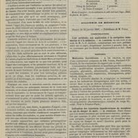 0105 - Page 95 - De la date d'incorporation des contingents dans l'armée ; par M. le Docteur Léon Colin... / Thérapeutique. Sirop de l'enfant Jésus. (Bull. de pharm. de Lyon) / Académie de médecine. Séance du 24 janvier 1899. Communications. L'air artificiel ; son application à la navigation sous-marine et à la médecine. M. Laborde, en son nom et au nom de M. G.-F. Jaubert / Rapports. Médication thyroïdienne. M. Fr. Franck, au nom d'une commission composée de MM. Potain, Huchard et Fr Franck / Indication des injections hypodermiques de morphine en cas de danger de mort. M. Ferrand