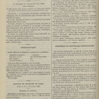 0156 - Page 146 - Traitement des tuberculomes (abcès tuberculeux). Symptômatiques ou non d'une altération des os ; par M. le Professeur Lannelongue / La polyurie et l'excrétion de l'urée dans l'épilepsie. Par MM. Maurice Dide... et Marius Stenuit... (Tribune méd.) / Thérapeutique. Soluté officinal de digitaline cristallisée au millième / Faculté de médecine de Paris. (Actes du 13 au 18 février 1899). Examens de doctorat / Chronique et nouvelles scientifiques. Corps de santé de la marine / Distinctions honorifiques / Asile de Bron