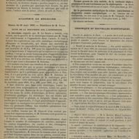0356 - Page 346 - Thérapeutique. Traitement de la coqueluche. (Journ. de méd. de Paris) / Académie de médecine. Séance du 28 mars 1899. Suite de la discussion sur l'appendicite. M. Delorme / Communications. Formes graves du rein mobile ; de la cachexie néphroptosique et de son traitement par la néphropexie. M. Bazy / De la percussion méthodique du crâne ; contribution au diagnostic cranio-encéphalique. M. Gilles de la Tourette, en son nom et au nom de M. Chipault / Chronique et nouvelles scientifiques. Faculté de médecine de Paris / Faculté de médecine de Bordeaux / Hôpital Saint-Antoine / Situation médicale
