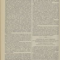 0394 - Page 384 - Hôpital Pantelimon (Bucarest). M. G. Marinesco. Un cas de surdi-cécité avec oesophagisme chez une hystérique ; guérison rapide par l'isolement. (Communication à la Société médicale des hôpitaux) / Constatation du bacille tuberculeux dans l'épanchement séro-fibrineux de la pleurésie franche, par la culture directe du liquide sur le « sang gélosé » ; par MM. F. Bezançon et V. Griffon. (Communication à la Société médicale des hôpitaux)