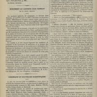 0404 - Page 394 - Académie de médecine. Séance du 11 avril 1899. Communications. Les dyspepsies de sevrage. M. Rousseau-Saint-Philippe... / Du rôle ossificateur de la dure-mère : conséquences au point de vue de la technique des interventions cranio-encéphaliques. M. Chipault / Monument au Docteur Jean Hameau. (De la Teste, Gironde) / Chronique et nouvelles scientifiques. Distinctions honorifiques / Ligue contre la tuberculose