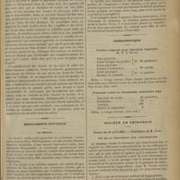 0467 - Page 461 - Les révoltes dans les asiles de l'aliénés et le moyen de les prévenir ; par le Docteur E. Marandon de Montyel... / Médicaments nouveaux. Le thiocol. (Presse méd.) / Thérapeutique. Poudre composée pour injections vaginales (M. W. B. House). (Sem. méd.) / Pommade contre le rhumatisme articulaire aigu. (Gaz. hebd.) / Société de chirurgie. Séance du 26 avril 1899. Fin de la discussion sur l'appendicite. M. Poirier