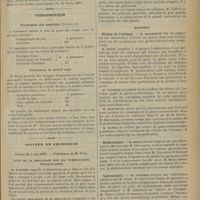 0495 - Page 489 - Revue générale. L'asthme des foins et les rhinites spasmodiques vaso-motrices. Par le Docteur J. Molinié... / Thérapeutique. Traitement des éphélides (Touvenaint) / Traitement du prurit anal. (Gaz. hebd.) / Société de chirurgie. Séance du 3 mai 1899. Suite de la discussion sur les tuberculoses testiculaires. M. Tuffier / Rapports. Ulcères de l'estomac. M. Hartmann / Néphrostomie. M. Broca, sur une observation adressée par M. Chevassou / Gastrectomie. M. Tuffier, sur une observation adressée par M. Faure