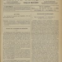 0507 - Page 501 - Avis / Sommaire / Séance de l'Académie de médecine / Physiologie pathologique. Sur le traumatisme et la tuberculose. Par MM. Lannelongue et Achard