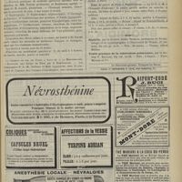 0617 - Page 611 - Chronique et nouvelles scientifiques. Nécrologie / Cours et conférences / Travaux pratiques de médecine opératoire spéciale / Chemins de fer de Paris à Lyon et à la Méditerranée