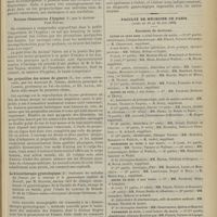 0623 - Page 617 - Revue bibliographique. Le traitement de la tuberculose et la cicatrisation des processus tuberculeux, par le Professeur A. Landerer / Notions élémentaires d'hygiène, par le Docteur Paul Faivre / Les projectiles des armes de guerre, leur action vulnérante, par les Docteurs H. Nimier... et Ed. Laval... / La kinésithérapie gynécologique ; traitement des maladies des femmes par le massage et la gymnastique (système de Brandt), par H. Stapfer... N° 16 de l'oeuvre médico-chirurgical (Docteur Critzman...) / Faculté de médecine de Paris. (Actes du 19 au 24 juin 1899). Examens de doctorat