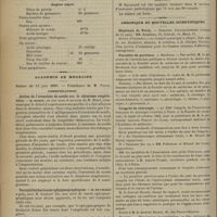 0632 - Page 626 - Plaie pénétrante de poitrine par arme à feu ; par M. le Docteur Delorme... / Thérapeutique. Angine aiguë / Académie de médecine. Séance du 13 juin 1899. Communications. Action de l'arseniate de soude sur le chimisme respiratoire. M. Robin, en son nom et au nom de M. Binet / Variabilité des tracés sphygmographiques. M. Huchard, avec M. Guéniot fils / Plaie pénétrante de poitrine par arme à feu. M. Delorme / Élection / Chronique et nouvelles scientifiques. Hôpitaux de Paris / Facultés de Province / Congrès de chirurgie / Guerre