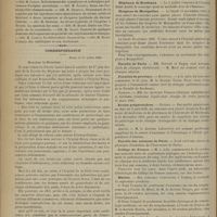 0704 - Page 698 - Thèses soutenues à la Faculté de médecine de Paris pendant l'année scolaire 1899 / Correspondance. [S. Pozzi] / Chronique et nouvelles scientifiques. Hôpital Saint-Joseph / Hôpitaux de Bordeaux / Hospices de Montpellier / Faculté de Paris / Facultés de Province / Ecoles préparatoires / Faculté des sciences de Paris / Collège de France / Marine
