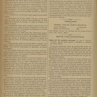 0838 - Page 832 - Médecine pratique. De l'entéroclyse comme traitement de la fièvre typhoïde / Formulaire. Liniment contre les douleurs articulaires. (Ann. Pharm., Milan) / Revue bibliographique. Leçons sur les maladies nerveuses, par E. Brissaud (2e série, Hôpital Saint-Antoine), recueillies et publiées par Henry Meige