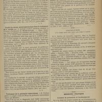 0857 - Page 851 - Revue de la presse étrangère. Séméiologie de l'attitude et du mouvement chez les enfants. (Méd. Rec., vol. LVI, n° 1, juillet 1899) / Emploi du sérum antistreptococcique dans le traitement de la variole, par le Docteur Lindsay... (Brit. med. Jour.) / Traitement de la péritonite tuberculeuse. (Inaug. Diss., Breslau, Genvssenschafts Buchdruckerei, 1898. - C. r. in Centr. f. chir., 1898, p. 911) / Analyse d'urine d'un homme resté huit jours sans boire ni manger / Médecine pratique. L'iodure de potassium et l'actinomycose
