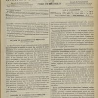 1019 - Page 1013 - Sommaire / Séance de l'Académie de médecine. (26 septembre 1899). M. Morel-Lavallée : Poussées dénutritives de la syphilis au cours des périodes de santé apparente / Congrès de l'association française pour l'avancement des sciences. XXVIIIe session, tenue à Boulogne-sur-Mer, du 14 au 21 septembre 1899. (Suite et fin). Électricité médicale. Variations électriques du coeur. M. Rivière... / Traitement du glaucome chronique simple par la galvanisation du sympathique cervical. M. Félix Allard... / Étude physiologique de la vision dans l'examen radioscopique. M. A. Béclère...