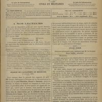 1047 - Page 1041 - A nos lecteurs / Sommaire / Séance de l'Académie de médecine. (3 octobre 1899). MM. Berger, Hallopeau et Delorme : Prix Chevillon, Ricord et Amussat / Nouveaux faits de résurrection par la méthode des tractions rythmées de la langue / Jules Simon. Discours prononcé à ses obsèques par M. le Docteur Léon Labbé... [Nécrologie]