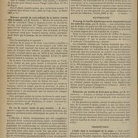 1114 - Page 1108 - Revue de la presse. Chirurgie. En quel point le rebord hépatique coupe-t-il, sur le vivant, le rebord costal gauche ? (Bull. de l'Hôp. franç. de Tunis, 1899, n° 8) / Nouveau procédé de cure radicale de la hernie crurale chez la femme, par M. Stecchi. (Policlinico, 1899, n° 8) / Un cas de cancer latent du gros intestin. (Vratch, 1899, n° 25) / Bactériologie. Présence du bacille diphtérique sur la muqueuse buccale des individus sains, par M. Kober. (Zeitsch. für Hygiène und Infections Krankheiten) / Recherche du bacille de Koch dans les fèces, par M. Rosemblatt. (Centralblatt f. Innere med., 1899, n° 29) / Thérapeutique. L'huile dans le traitement de la peste